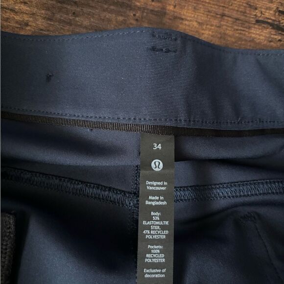 Lululemon ABC Slim Fit 5 Pocket Pant Warpstreme True Navy Size 34 - Picture 8 of 10
